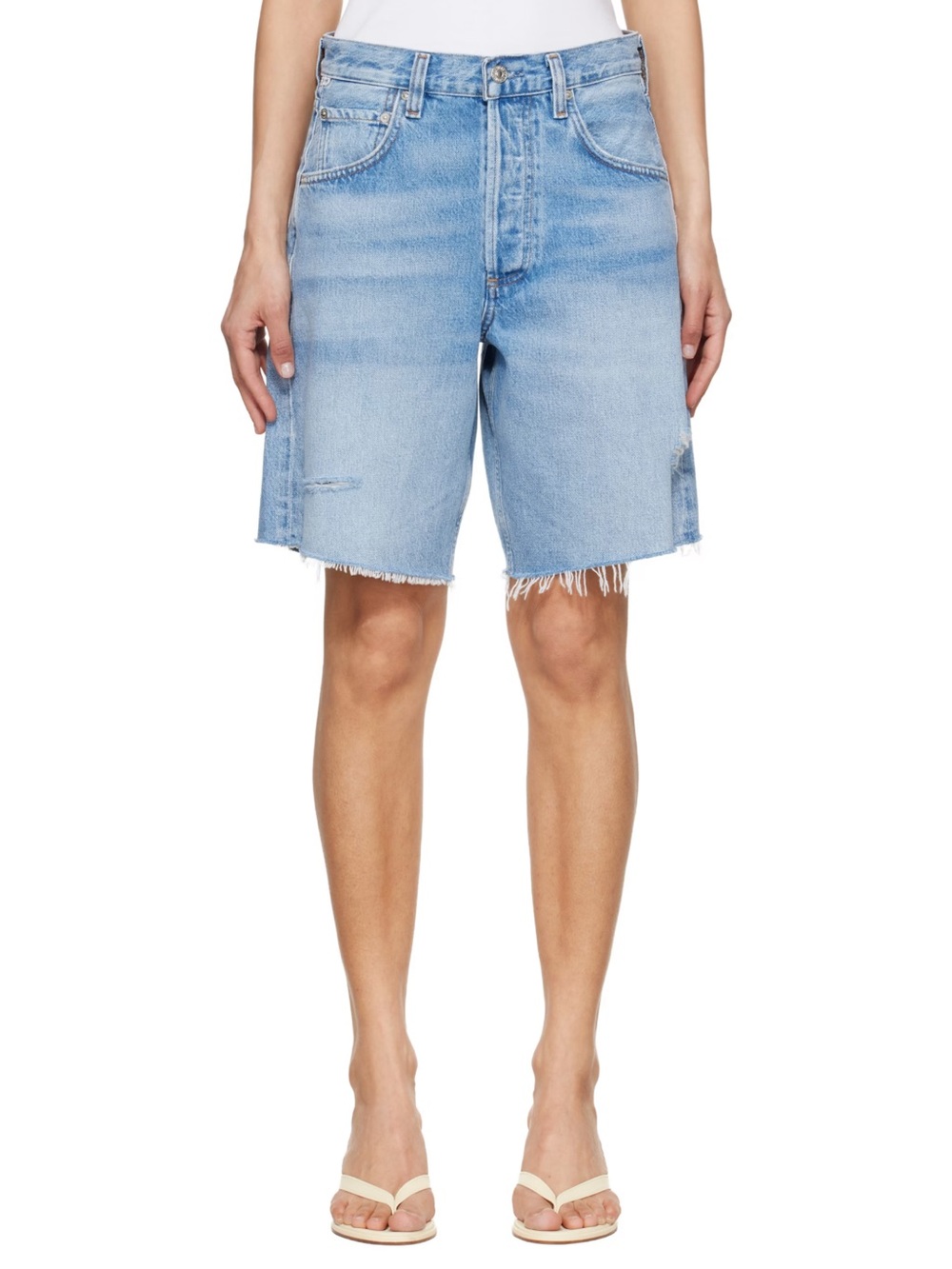 Citizens Of Humanity Blue Ayla Light Wash Denim Shorts